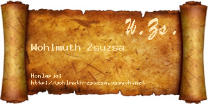 Wohlmuth Zsuzsa névjegykártya